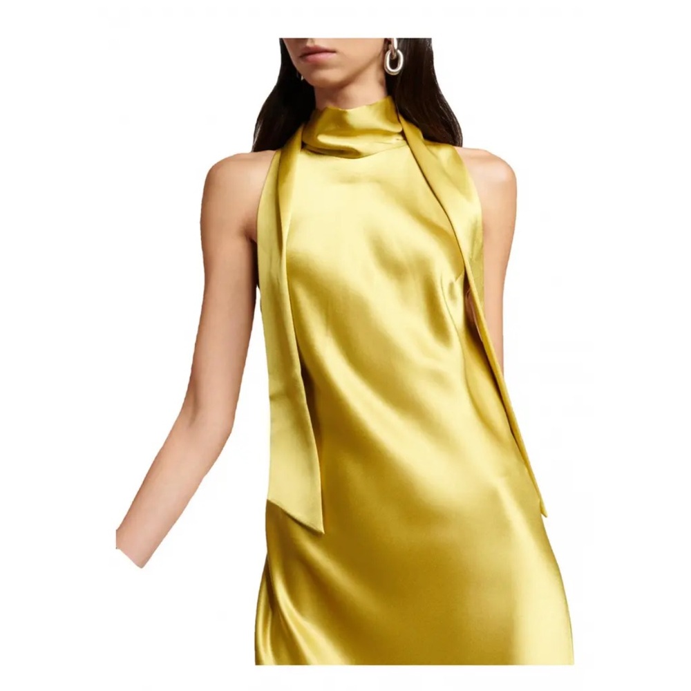 Galvan London sienna size medium chartreuse dress